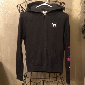 PINK Victoria's Secret Charcoal ZIP UP Hoodie.